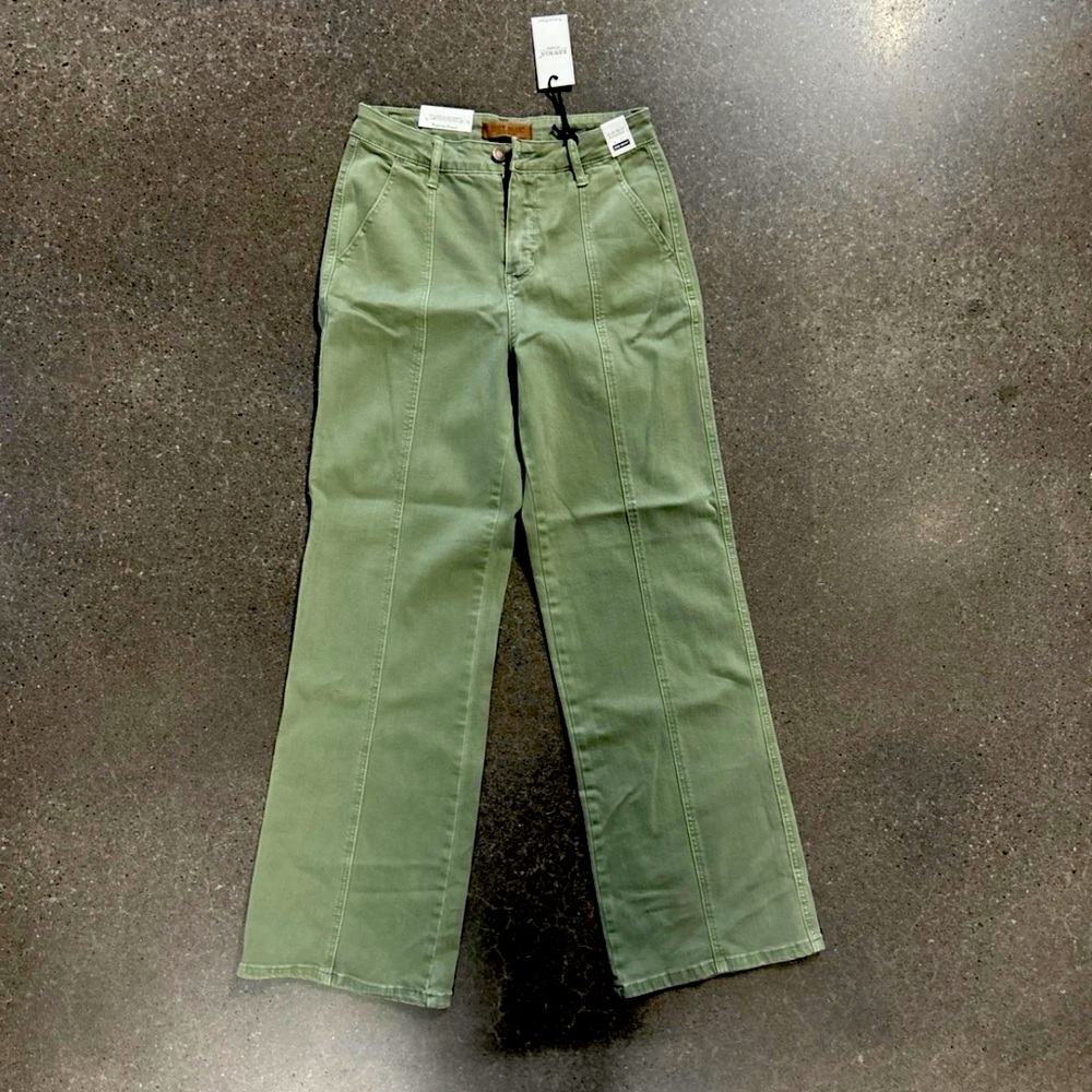 Judy Blue JB88688 high rise sage garment dyed jeans straight leg with front seam